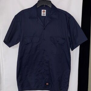 Dickies Men's Dark Blue Casual Button Down Shirt y2k 2013